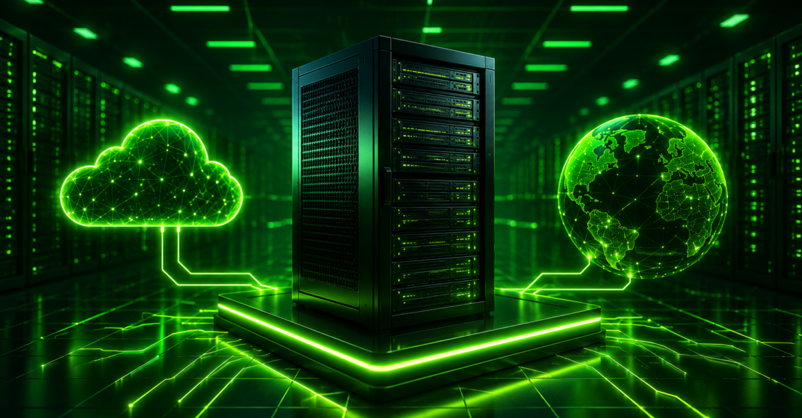 Dedicated server hosting rack illustrating exclusive server resources for high-traffic websites