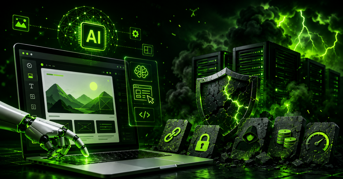 AI-built website running on web hosting with hidden security and performance risks