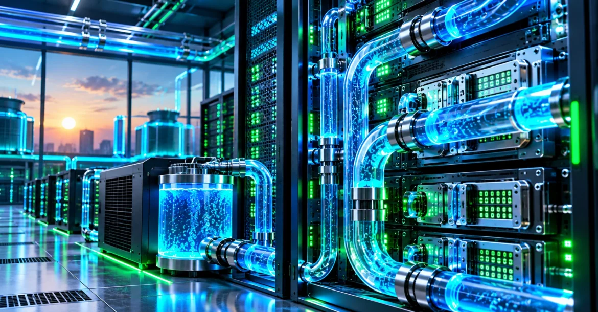 liquid cooling servers with direct-to-chip cold plates in a high-density AI data center rack